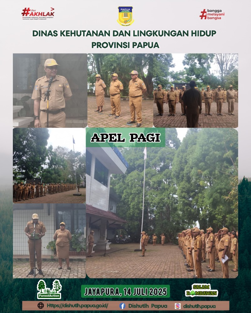 DKLH Papua Gelar Apel Pagi, Plt.Kepala Dinas Tekankan Pentingnya Bekerja dengan Baik dan Jujur